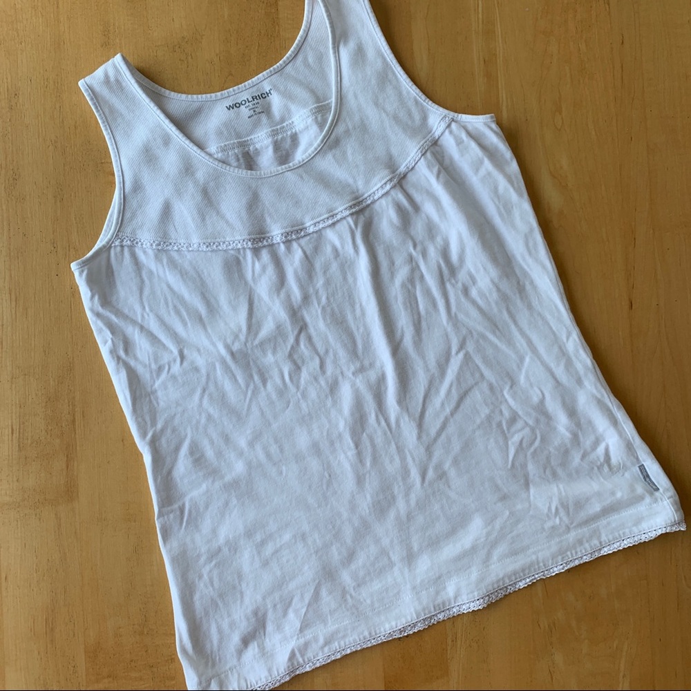 White Woolrich Cotton Tank M
